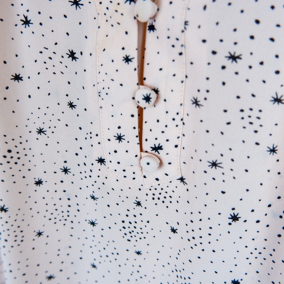 Loft Ruffle Collar Pink Patterned Blouse | M - Picture 3 of 5